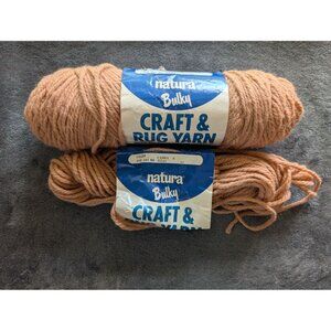 Natura Bulky Craft and Rug Acrylic Yarn Lot of 1.25 Skeins - Camel‎ 8